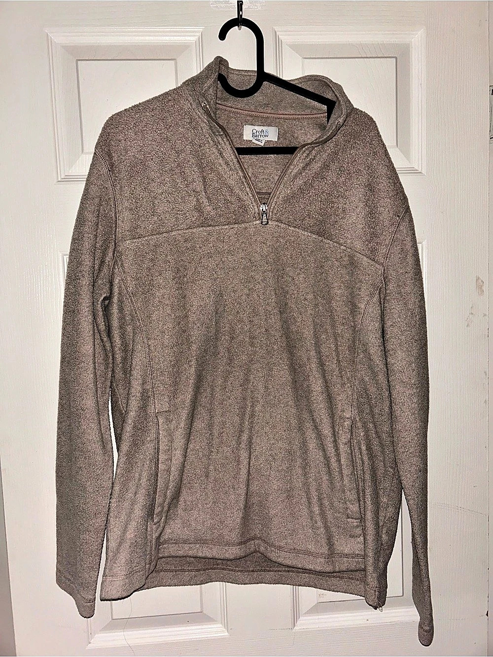 Croft & Barrow Men’s Quarter Zip Pullover Brown Medium Like New